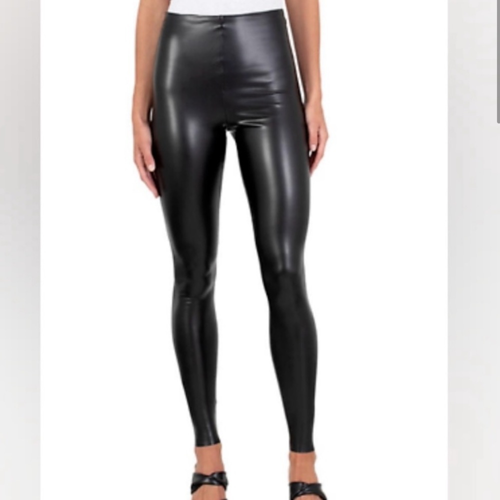 Joie Faux Leather Vegan Leggings - Black